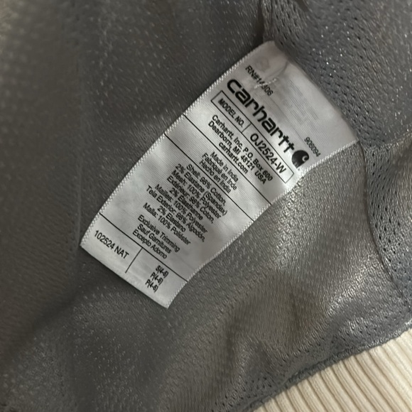 Carhart Cream Canvas Bomber Jacket Small - Picture 7 of 7